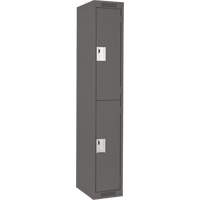 Clean Line Lockers, 2 -tier, 12" x 18" x 72", Steel, Charcoal, Rivet (Assembled) Northern Industrial Supply Inc.