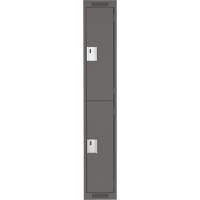 Clean Line Lockers, 2 -tier, 12" x 18" x 72", Steel, Charcoal, Rivet (Assembled) Northern Industrial Supply Inc.