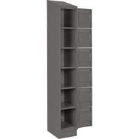 Clean Line Lockerette, 6 -tier, Bank of 4, 48" x 18" x 82", Steel, Charcoal, Rivet (Assembled) Northern Industrial Supply Inc.