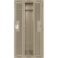 Clean Line Lockers, Bank of 3, 36" x 12" x 72", Steel, Beige, Rivet (Assembled), Perforated Northern Industrial Supply Inc.