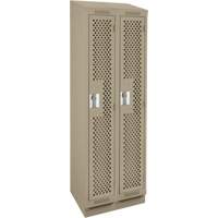Casiers Clean Line, Bloc de 2, 24" x 18" x 82", Acier, Beige, Rivet (assembl&eacute;), Perfor&eacute; Northern Industrial Supply Inc.