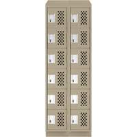 Assembled Lockerettes Clean Line Perforated Economy Lockers, 6 -tier, Bank of 2, 18" x 72" x 12", Steel Northern Industrial Supply Inc.