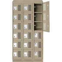 Assembled Lockerettes Clean Line Perforated Economy Lockers, 6 -tier, Bank of 3, 18" x 72" x 12", Steel Northern Industrial Supply Inc.