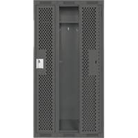 Clean Line Lockers, Bank of 3, 36" x 12" x 72", Steel, Charcoal, Rivet (Assembled), Perforated Northern Industrial Supply Inc.
