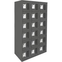 Assembled Lockerettes Clean Line Perforated Economy Lockers, 6 -tier, Bank of 3, 18" x 72" x 12", Steel Northern Industrial Supply Inc.