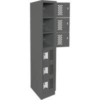 Assembled Lockerettes Clean Line Perforated Economy Lockers, 6 -tier, 18" x 72" x 12", Steel Northern Industrial Supply Inc.