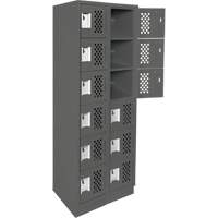 Assembled Lockerettes Clean Line Perforated Economy Lockers, 6 -tier, Bank of 2, 18" x 72" x 12", Steel Northern Industrial Supply Inc.