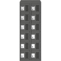 Assembled Lockerettes Clean Line Perforated Economy Lockers, 6 -tier, Bank of 2, 18" x 72" x 12", Steel Northern Industrial Supply Inc.