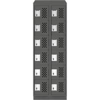 Assembled Lockerettes Clean Line Perforated Economy Lockers, 6 -tier, Bank of 2, 18" x 72" x 12", Steel Northern Industrial Supply Inc.