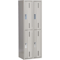 Concorde Heavy-Duty Lockers, 2 -tier, Bank of 2, 24" x 18" x 72", Steel, Grey, Welded (Assembled) Northern Industrial Supply Inc.