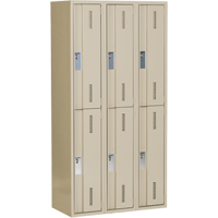 Concorde Heavy-Duty Lockers, 2 -tier, Bank of 3, 36" x 18" x 72", Steel, Beige, Welded (Assembled) Northern Industrial Supply Inc.