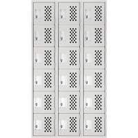 Clean Line Lockerettes, 6 -tier, Bank of 3, 18" x 72" x 12", Steel Northern Industrial Supply Inc.