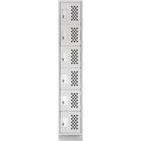 Assembled Lockerettes Clean Line Perforated Economy Lockers, 6 -tier, 18" x 72" x 12", Steel Northern Industrial Supply Inc.