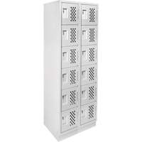 Assembled Lockerettes Clean Line Perforated Economy Lockers, 6 -tier, Bank of 2, 18" x 72" x 12", Steel Northern Industrial Supply Inc.