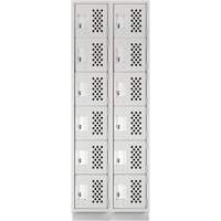 Assembled Lockerettes Clean Line Perforated Economy Lockers, 6 -tier, Bank of 2, 18" x 72" x 12", Steel Northern Industrial Supply Inc.