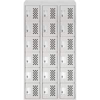 Assembled Lockerettes Clean Line Perforated Economy Lockers, 6 -tier, Bank of 3, 18" x 72" x 12", Steel Northern Industrial Supply Inc.