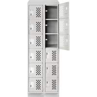 Assembled Lockerettes Clean Line Perforated Economy Lockers, 6 -tier, Bank of 2, 18" x 72" x 12", Steel Northern Industrial Supply Inc.