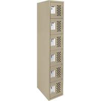 Assembled Lockerettes Clean Line Perforated Economy Lockers, 6 -tier, 18" x 72" x 12", Steel Northern Industrial Supply Inc.