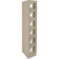 Assembled Lockerettes Clean Line Perforated Economy Lockers, 6 -tier, 18" x 72" x 12", Steel Northern Industrial Supply Inc.
