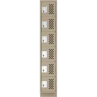 Assembled Lockerettes Clean Line Perforated Economy Lockers, 6 -tier, 18" x 72" x 12", Steel Northern Industrial Supply Inc.