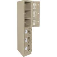 Assembled Lockerettes Clean Line Perforated Economy Lockers, 6 -tier, 18" x 72" x 12", Steel Northern Industrial Supply Inc.