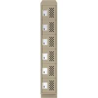Assembled Lockerettes Clean Line Perforated Economy Lockers, 6 -tier, 18" x 72" x 12", Steel Northern Industrial Supply Inc.