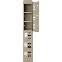 Assembled Lockerettes Clean Line Perforated Economy Lockers, 6 -tier, 18" x 72" x 12", Steel Northern Industrial Supply Inc.
