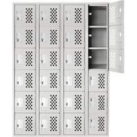 Petits casiers Clean Line, 6 niveaux, Bloc de 4, 18" x 72" x 12", Acier Northern Industrial Supply Inc.