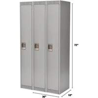 Lockers, Bank of 3, 36" x 18" x 72", Steel, Grey, Knocked Down Northern Industrial Supply Inc.