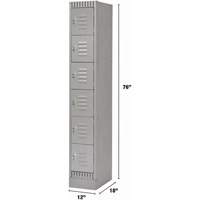 Casiers, 6 niveaux, 12" x 18" x 76", Acier, Gris, D&eacute;mont&eacute; Northern Industrial Supply Inc.