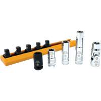Chrome Finish Socket Set with Rail, 5 Pieces, 1/4" Drive Size Northern Industrial Supply Inc.