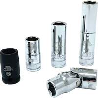 Chrome Finish Socket Set with Rail, 5 Pieces, 1/4" Drive Size Northern Industrial Supply Inc.