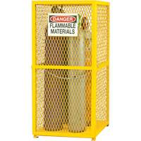 Gas Cylinder Storage Cabinet, 9 Cylinder Capacity, 30" W x 30" D x 71-3/4" H, Yellow Northern Industrial Supply Inc.