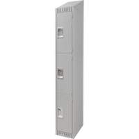 Lockers, 3 -tier, 12" x 18" x 82", Steel, Grey, Knocked Down Northern Industrial Supply Inc.