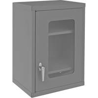 Wall-Mountable Storage Cabinet with Clearview Doors, 26-15/16" H x 18-1/8" W x 13-11/16" D, 2 Shelves, Steel, Grey Northern Industrial Supply Inc.