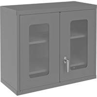 Wall-Mountable Storage Cabinet with Clearview Doors, 26-15/16" H x 29-7/8" W x 13-11/16" D, 2 Shelves, Steel, Grey Northern Industrial Supply Inc.