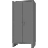 Cabinet with Hanging Bar & Standard Recessed Doors, Steel, 78" H x 36" W x 24" D, Grey Northern Industrial Supply Inc.