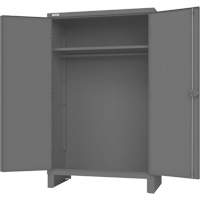 Cabinet with Hanging Bar & Standard Recessed Doors, Steel, 78" H x 48" W x 24" D, Grey Northern Industrial Supply Inc.