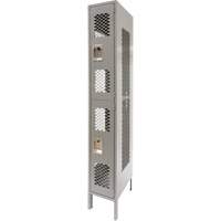 Vented Lockers, 2 -tier, 12" x 18" x 78", Steel, Grey, Knocked Down, Perforated Northern Industrial Supply Inc.