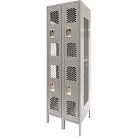 Casiers ventil&eacute;s, 2 niveaux, Bloc de 2, 24" x 18" x 78", Acier, Gris, D&eacute;mont&eacute;, Perfor&eacute; Northern Industrial Supply Inc.