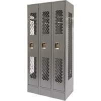 Casiers ventil&eacute;s, Bloc de 3, 36" x 18" x 78", Acier, Gris, D&eacute;mont&eacute;, Perfor&eacute; Northern Industrial Supply Inc.