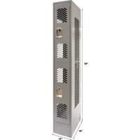 Casiers ventil&eacute;s, 2 niveaux, 12" x 18" x 78", Acier, Gris, D&eacute;mont&eacute;, Perfor&eacute; Northern Industrial Supply Inc.