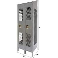 Casiers ventil&eacute;s, Bloc de 2, 24" x 18" x 88", Acier, Gris, D&eacute;mont&eacute;, Perfor&eacute; Northern Industrial Supply Inc.