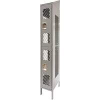 Casiers ventil&eacute;s, 2 niveaux, 12" x 18" x 88", Acier, Gris, D&eacute;mont&eacute;, Perfor&eacute; Northern Industrial Supply Inc.