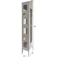 Casiers ventil&eacute;s, 2 niveaux, 12" x 18" x 88", Acier, Gris, D&eacute;mont&eacute;, Perfor&eacute; Northern Industrial Supply Inc.