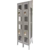 Casiers ventil&eacute;s, 2 niveaux, Bloc de 2, 24" x 18" x 88", Acier, Gris, D&eacute;mont&eacute;, Perfor&eacute; Northern Industrial Supply Inc.
