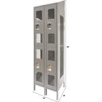 Casiers ventil&eacute;s, 2 niveaux, Bloc de 2, 24" x 18" x 88", Acier, Gris, D&eacute;mont&eacute;, Perfor&eacute; Northern Industrial Supply Inc.