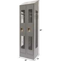 Casiers ventil&eacute;s, Bloc de 2, 24" x 18" x 88", Acier, Gris, D&eacute;mont&eacute;, Perfor&eacute; Northern Industrial Supply Inc.