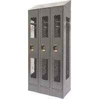 Casiers ventil&eacute;s, Bloc de 3, 36" x 18" x 88", Acier, Gris, D&eacute;mont&eacute;, Perfor&eacute; Northern Industrial Supply Inc.