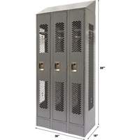 Casiers ventil&eacute;s, Bloc de 3, 36" x 18" x 88", Acier, Gris, D&eacute;mont&eacute;, Perfor&eacute; Northern Industrial Supply Inc.